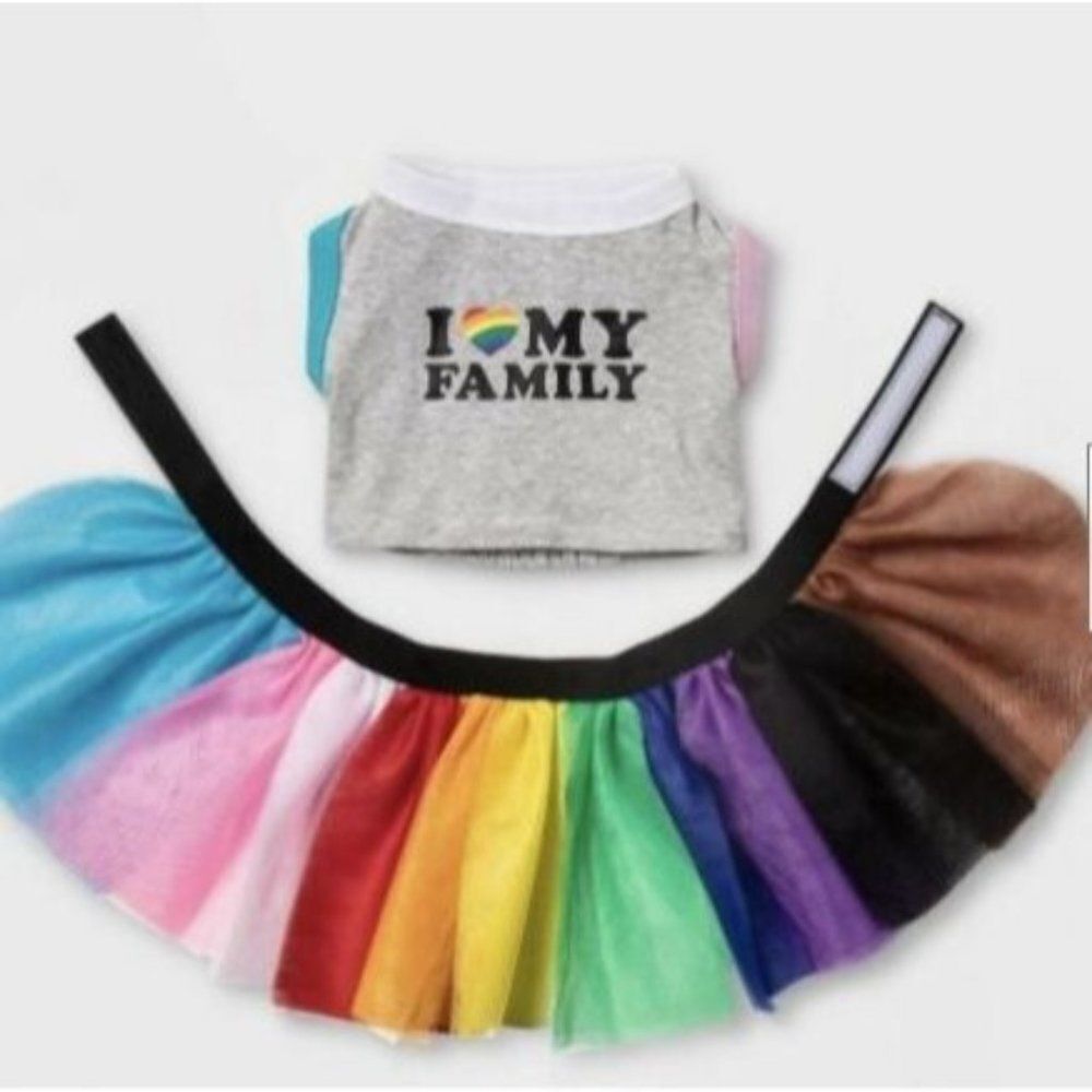 ‎Pride Pet Costume-NWT-Size -Small-Tee & Tutu Dogs/Cats-LGBTQ+